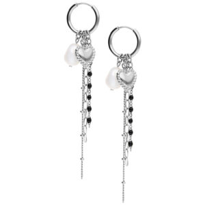 Bubble Heart Hoops with Pearl
