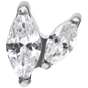 Accesorio Double Marquise para joyería con rosca interna