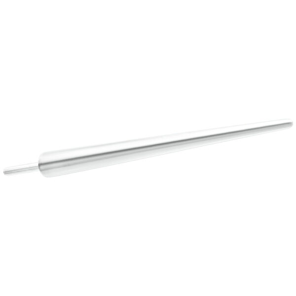 Punzón de inserción de titanio plateado de 1.2mm sobre fondo blanco