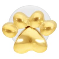 Golden Labret con diseño de patita Labret dorado con diseño de patita sobre fondo blanco