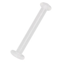 Labret transparente de Bioplast con extremos planos sobre fondo blanco