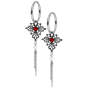Aros Little Sacred Heart Enamel Par