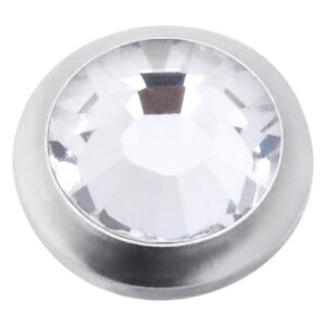 Silberner Titan Piercingaufsatz mit klarem Kristall, 4,0 mm