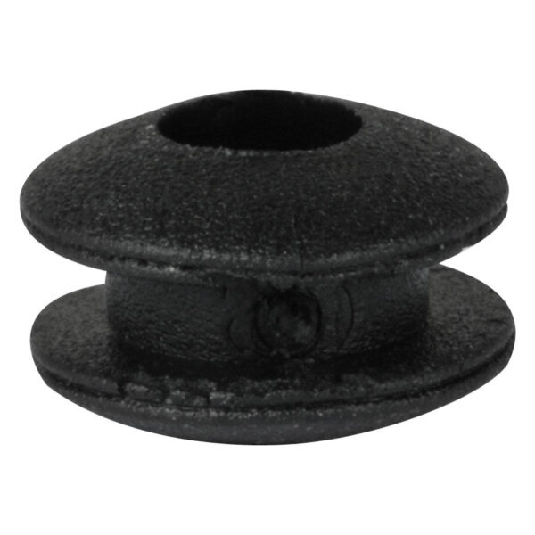 Negro, redondo Silicon Rubber Soft sobre fondo gris