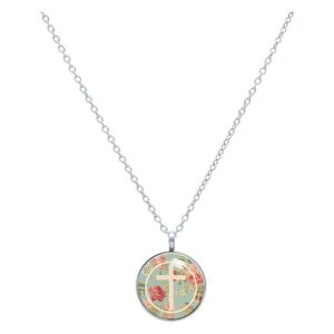 Cadena Cruz y Rosas verde
