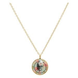 Cadena Calavera y Rosas - Oro