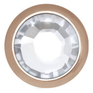 Runder Piercingaufsatz aus Titan in Roségold mit kristallklarem Stein, 5,0 mm