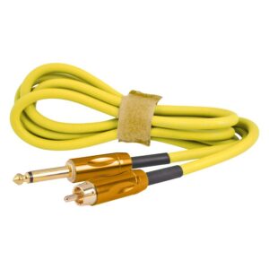 Yellow Soft Silicone Clip Cord RCA