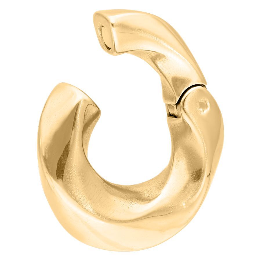 Peso para oreja dorado Twisted de acero quirúrgico sobre fondo blanco