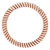 Twisted Rope peso para oreja oro rosa Peso para oreja redondo en oro rosa con patrón de cuerda torcida sobre fondo blanco