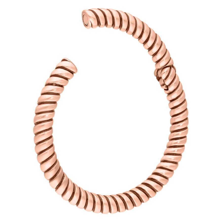 Peso para oreja Twisted Rope en oro rosa Peso para oreja en oro rosa con diseño de cuerda retorcida sobre fondo blanco