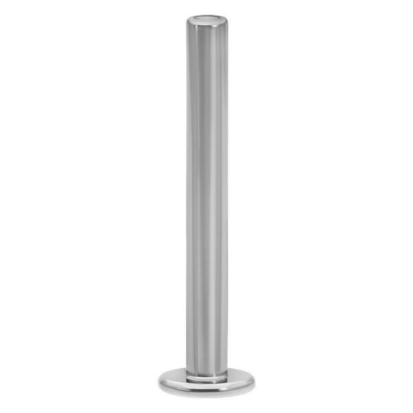 Labret pushfit plateado de titan sobre fondo blanco