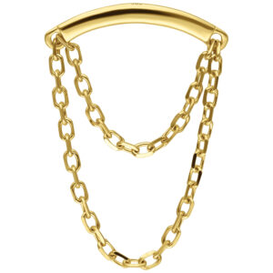 Adorno Hidden Helix Chain de moissanita oro 14K Push-Fit