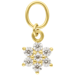 Colgante Flower Moissanit 18K