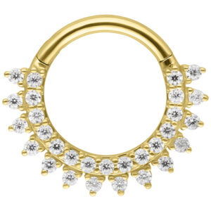 Aro Sunbeams de moissanita oro 14K 1,2 x 8,0 mm