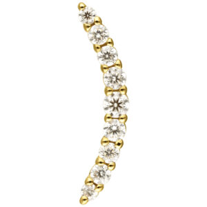 Adorno Crystal Bow de moissanita oro 14K Push-Fit
