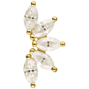 Adorno Lotus de moissanita oro 14K Push-Fit