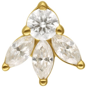 Adorno Crystal Blossom de moissanita oro 14K Perfect Fit