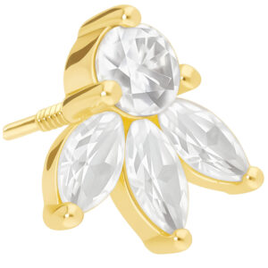 Adorno Crystal Blossom de moissanita oro 14K Perfect Fit