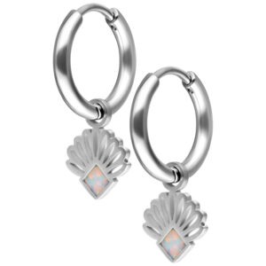 Par de Mini Opal Fan Hoops