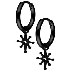 Par de Mini Polar Star Hoops - Negro