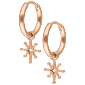 Par de Mini Polar Star Hoops - Oro Rosa