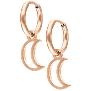 Par de Mini Moon Hoops - Oro Rosa