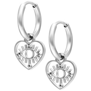 Par de Mini Heart Eye Hoops
