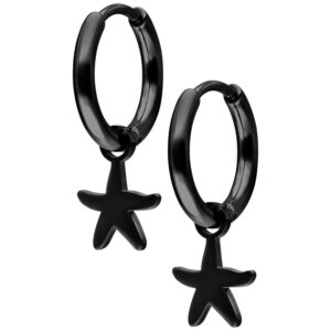 Mini Starfish Hoops Pair - Negro
