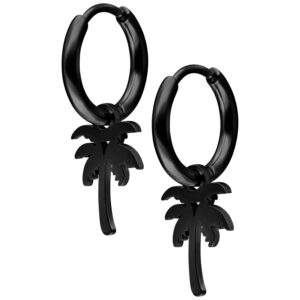 Mini Palm Hoops Pair - Negro