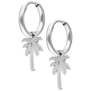 Mini Palm Hoops Pair - Plata
