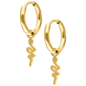 Mini Snake Hoops Pair - Oro
