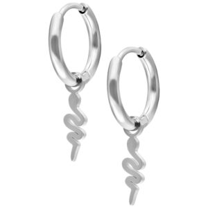 Mini Snake Hoops Pair - Plata