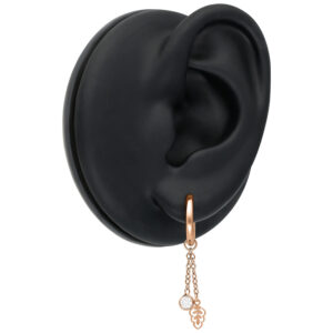 Mini Crystal Leaf Hoops Pair