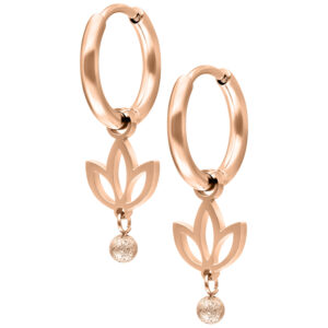 Mini Lotus Hoops Pair - Oro Rosa