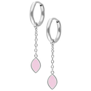 Mini Synthetic Opal Hoops Pair - Plata