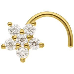 Nosestud Flower Moissanit 18K