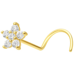 Nosestud Flower Moissanit 18K