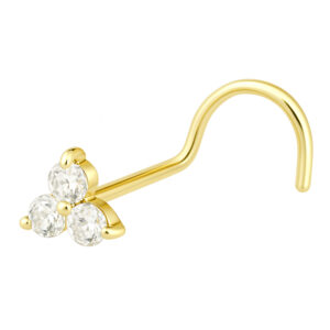 Nosestud Trinity Moissanit 18K