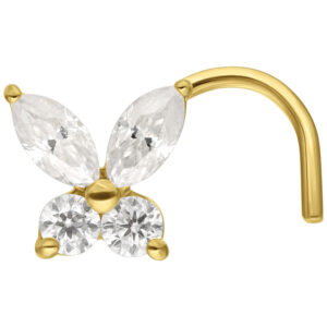 Nosestud Butterfly Moissanit 18K