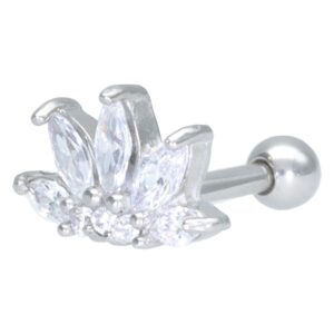 Lotus Flower Barbell - Plata