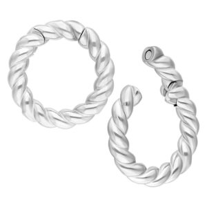 Peso para las orejas de cuerda trenzada - Plata
