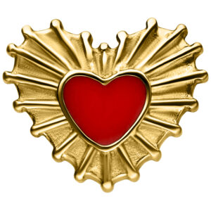 Colgante Push Fit Sacred Heart Enamel - Oro