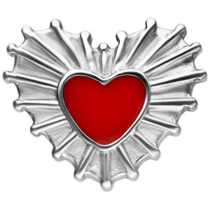 Colgante Push Fit Sacred Heart Enamel - Plata