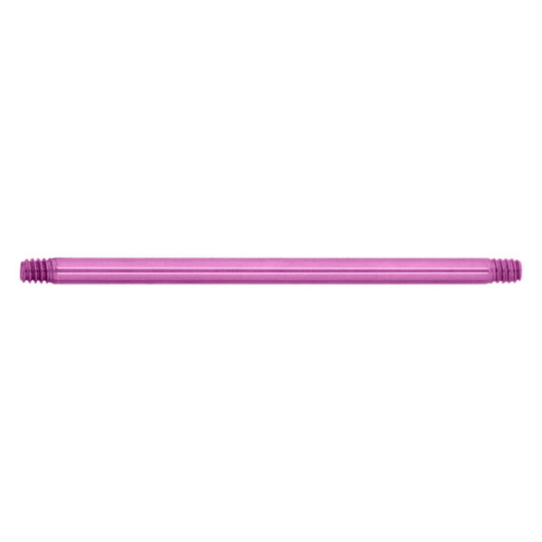 Barra recta de titanio violeta para piercing, 1,6 mm de grosor, 25 mm de longitud, sobre fondo blanco