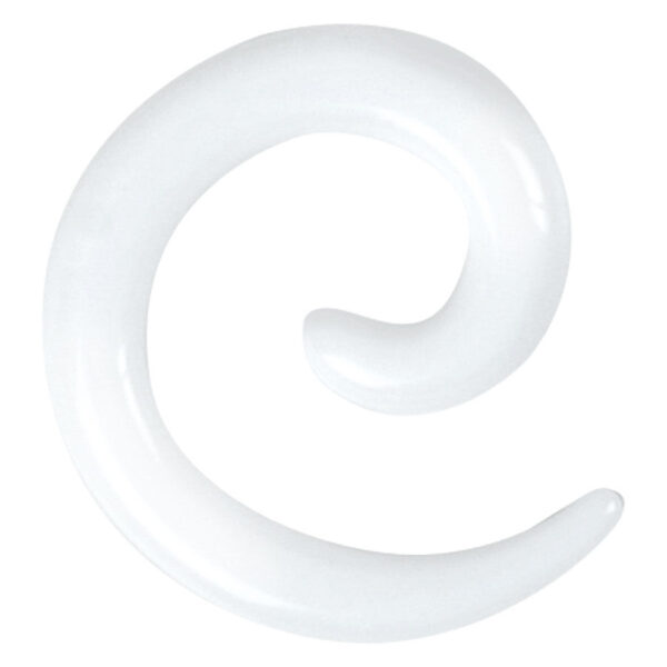 Espiral de expansión acrílica blanca sobre fondo neutro en forma de espiral