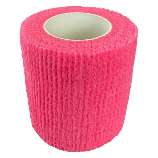 Venda de agarre rosa, no tejida, sobre fondo blanco