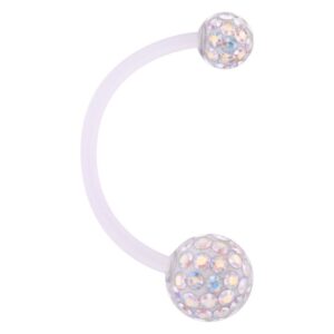 Bananabell de embarazo sellado de Bioplast con cristales Aurora Boreale sobre fondo blanco