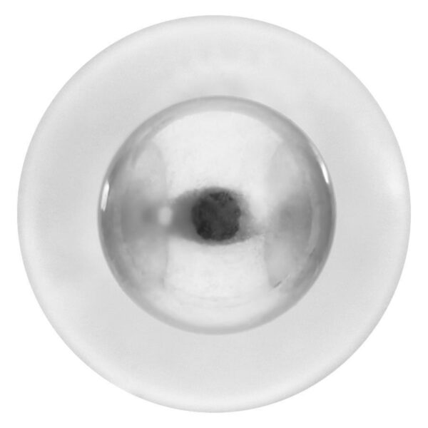 Labret Push-Fit Bola Plateada sobre fondo blanco