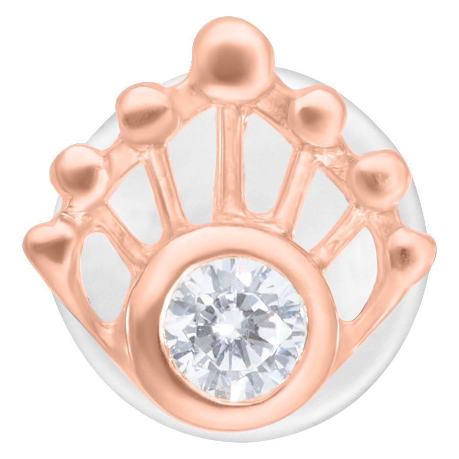 Mermaid Push-Fit Labret de oro rosa con cristal claro sobre fondo blanco